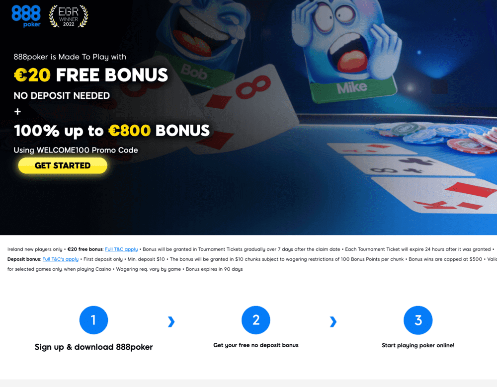 888Poker's two different welcome bonuses